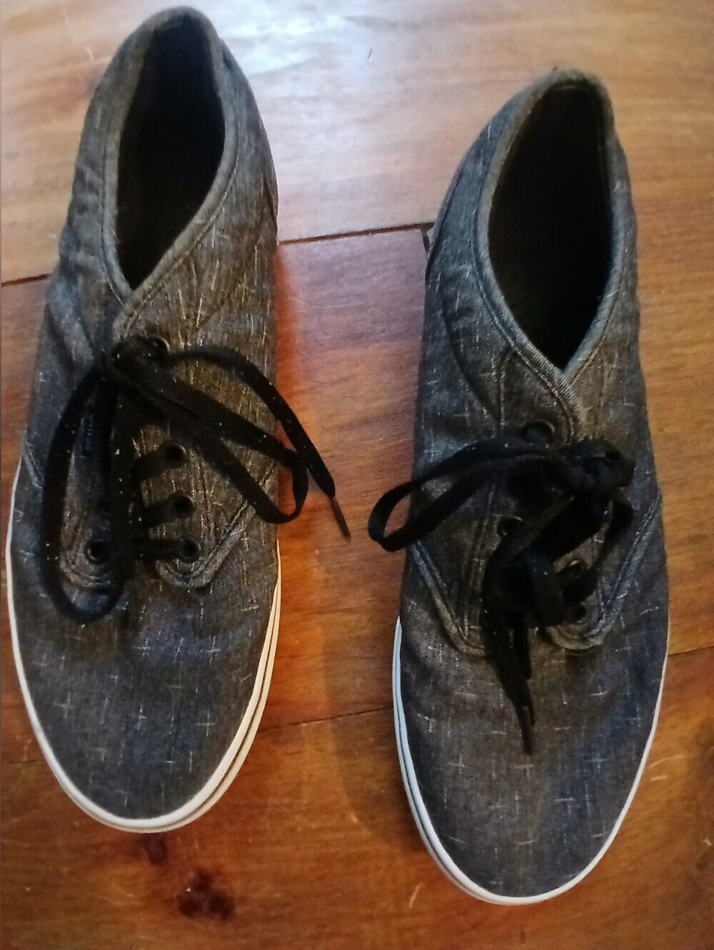 VANS Casual Men's Gray Canvas Lace-Up Sneakers Sz 11.5